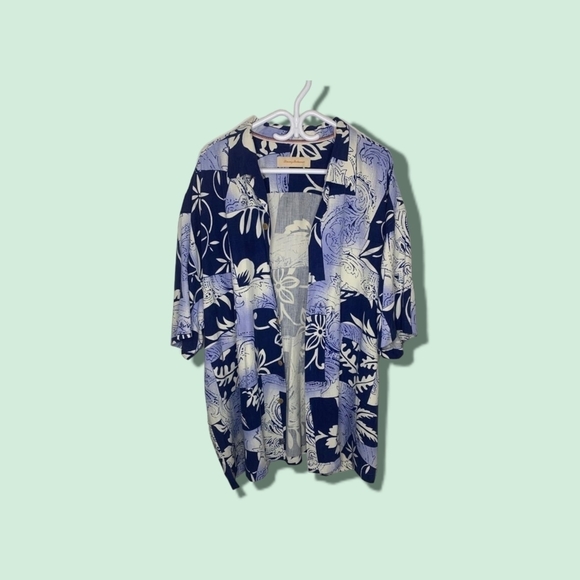 Vintage Tommy Bahama 100% Silk Button-Down Dress Shirt, Size XXL - Picture 2 of 5